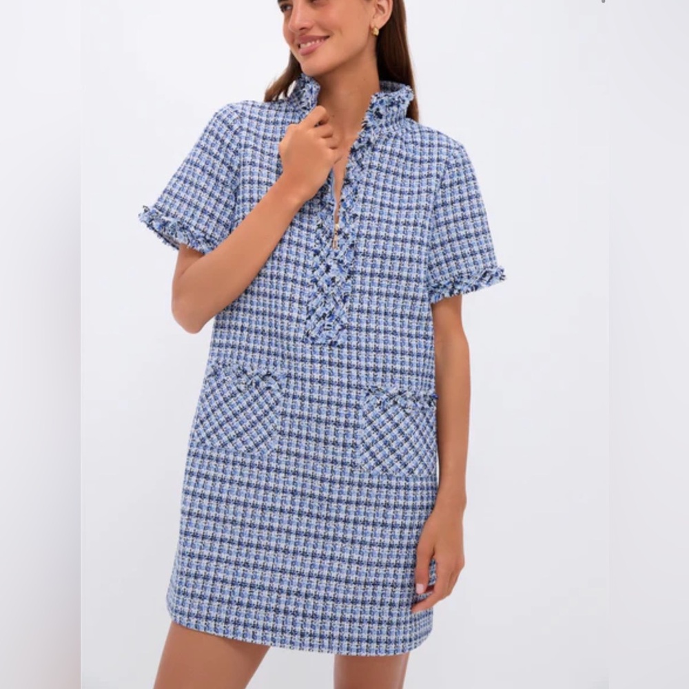 Tuckernuck Blue Tweed Ophelia Dress